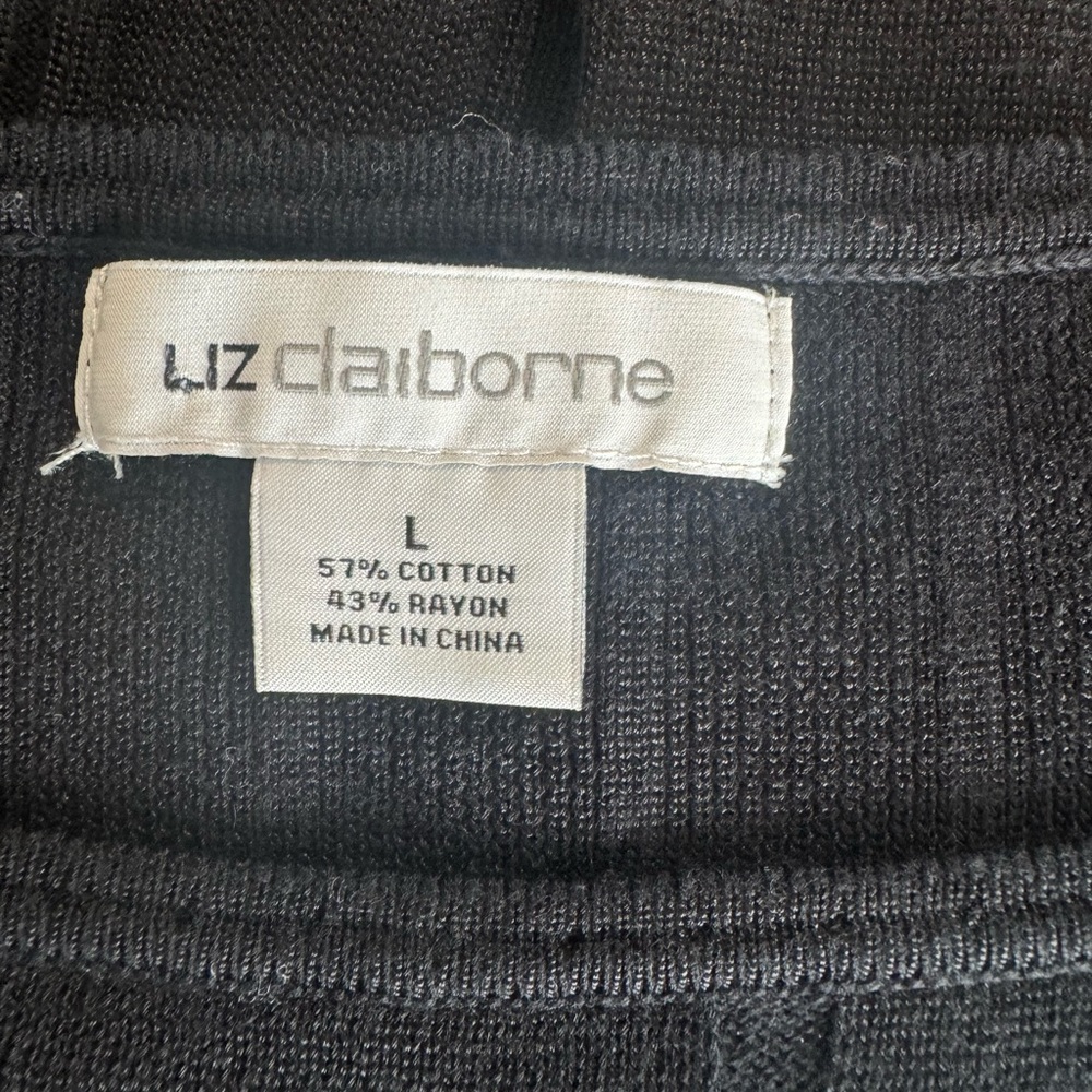 LIZ CLAIBORNE   Cotton Blend Black Sweater  LARGE    #Z - Picture 6 of 7